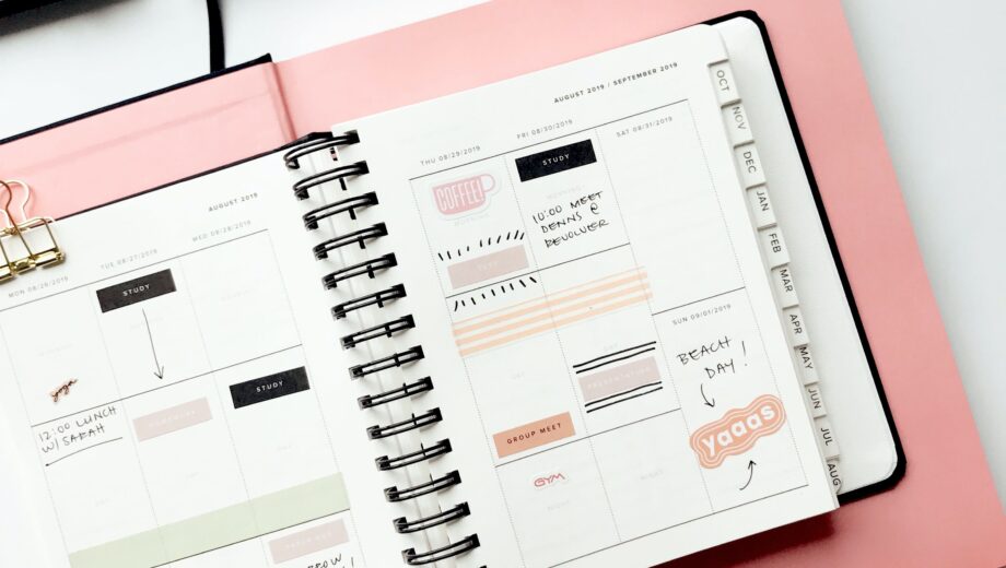 white spiral notebook